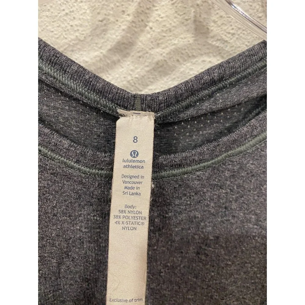 Lululemon Swiftly Tech Tank Top Womens 8 Gray Racerback Athletic Workout Gym